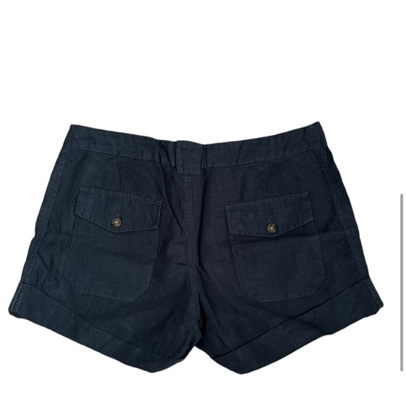 Vince Dark Gray Linen Cuffed Shorts - Picture 4 of 10